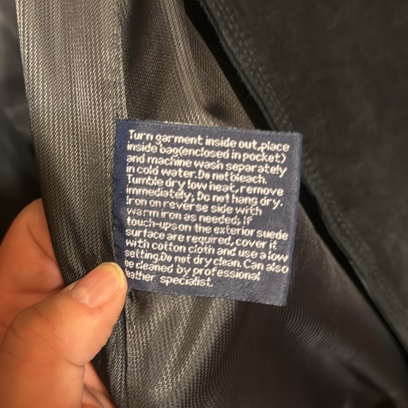 Men’s Black Suede Washable Jacket, L - Picture 6 of 7